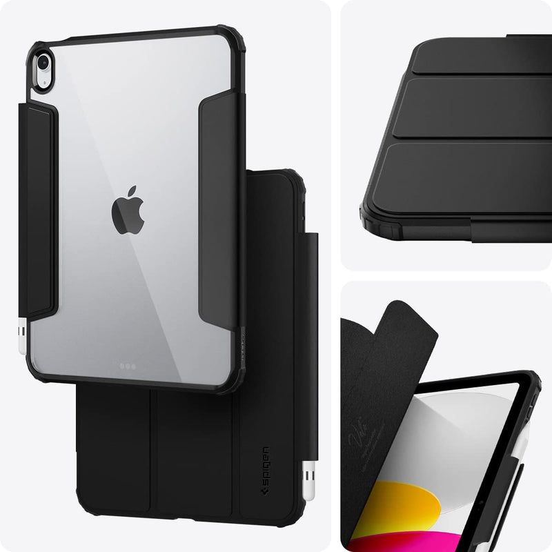 Spigen Ultra Hybrid Pro Hülle Case kompatibel mit iPad 10. Generation 2022 10,9 Zoll -Schwarz