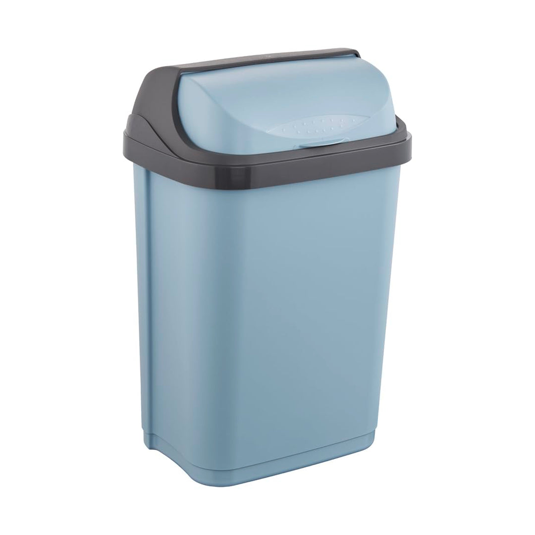 keeeper Abfallbehälter mit Rolldeckel, 10 l, 25,5 x 19 x 39 cm, Rasmus, Blau (Nordic Blue) Nordic Bl