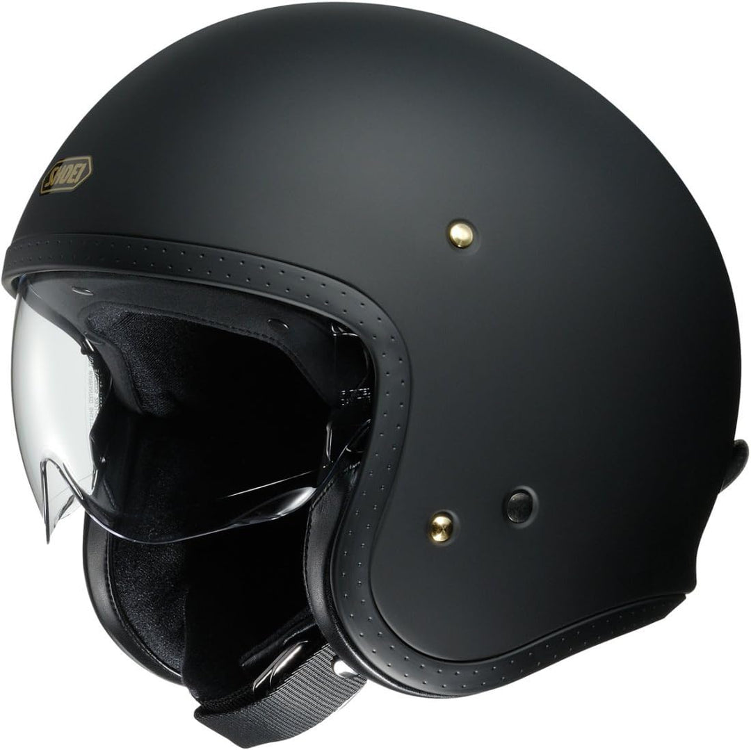 Shoei J.O schwarz glänzend Open Face Helm Jethelm Motorradhelm, S