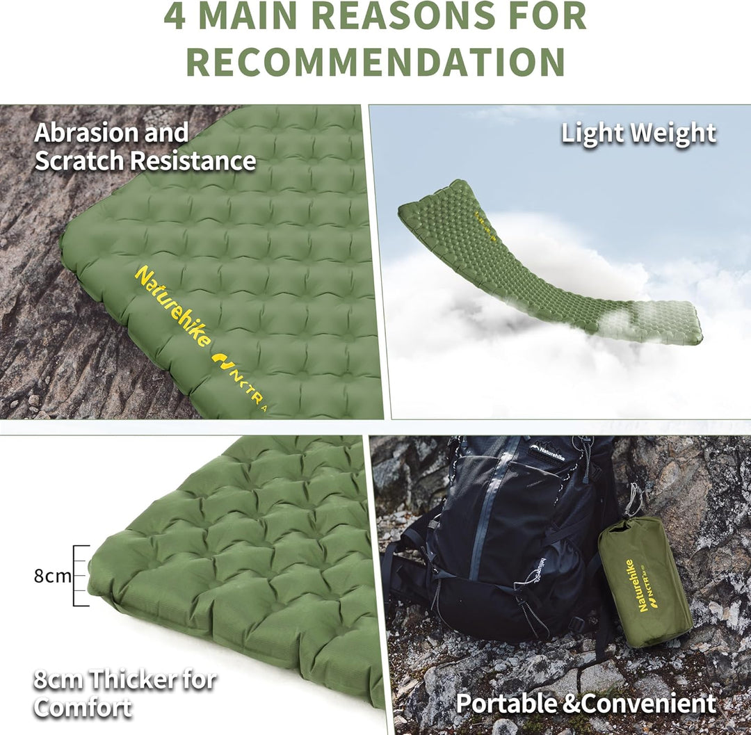 Naturehike Thermal Serie 4,6R- Camping Isomatte Ultralight 4 Jahreszeiten (-15℃) Selbstaufblasend mi