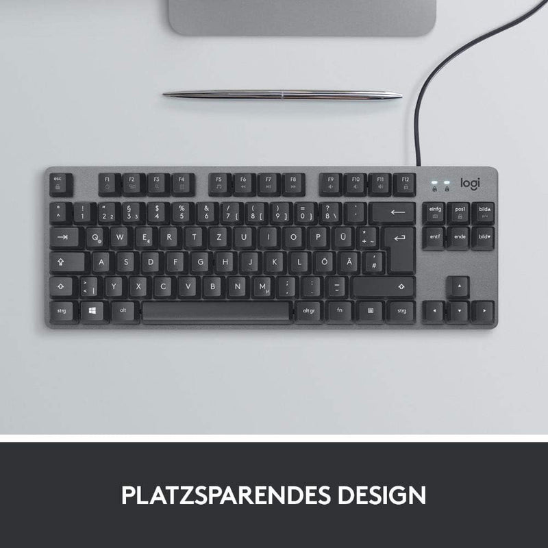 Logitech K835 TKL Kabelgebundene Mechanische Aluminium Tastatur - Tenkeyless PC Keyboard mit kompakt