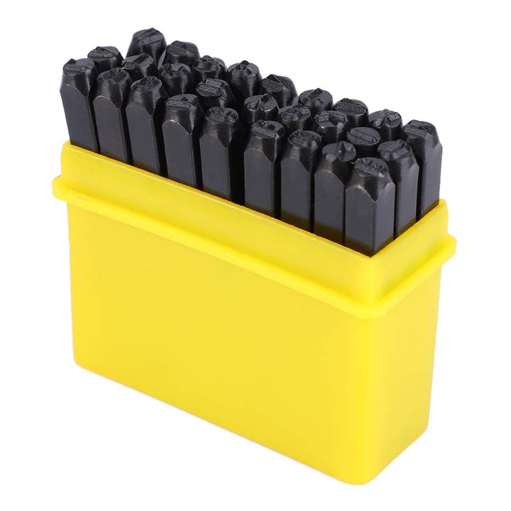 36 stücke kohlenstoffstahl punch set, 4mm anzahl brief alphabet punch metall stempel tool kit mit fa