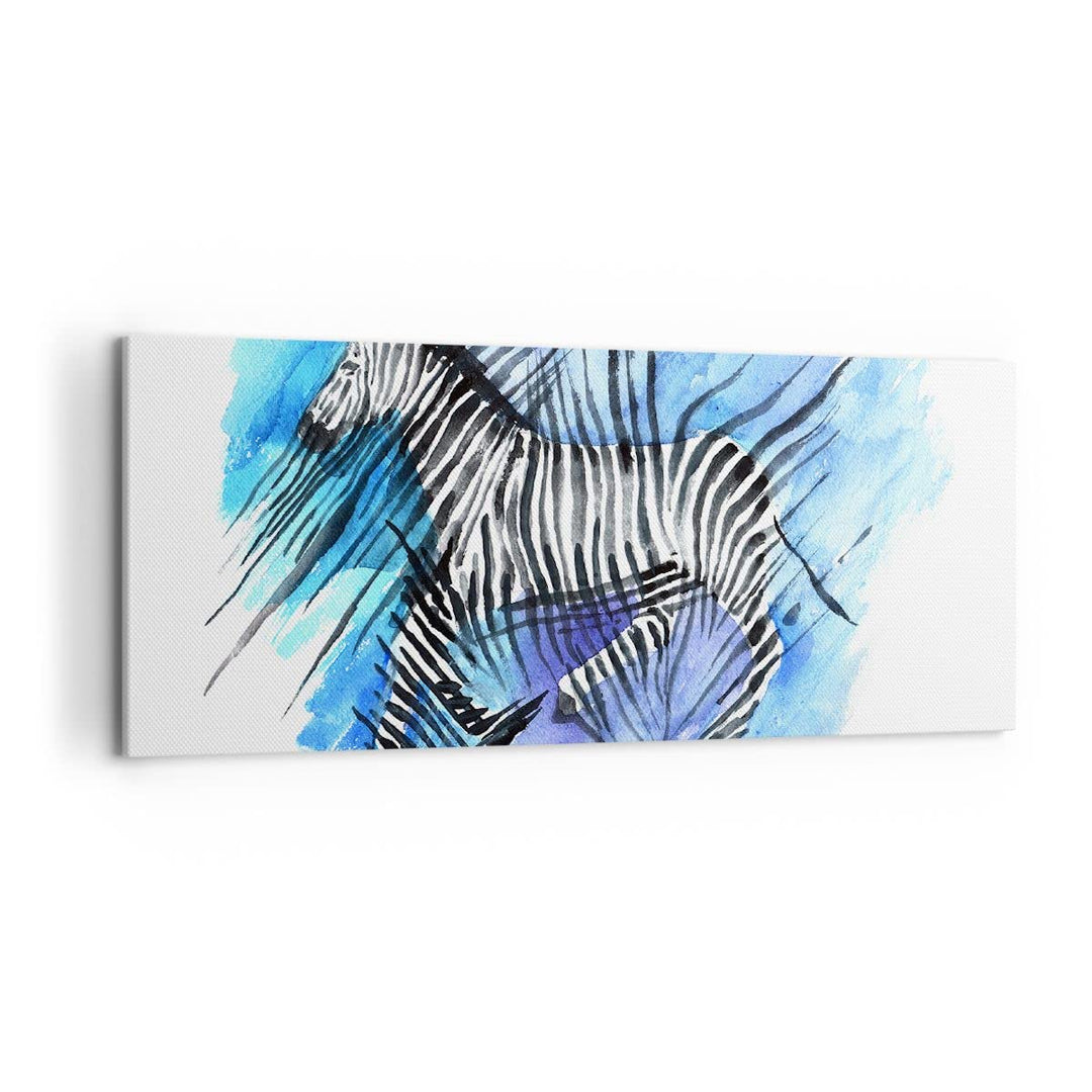 Wandbilder Dekoration Wohnzimmer Zebra Streifen Tierwelt Pelz Panorama Bilder auf Leinwand 120x50cm