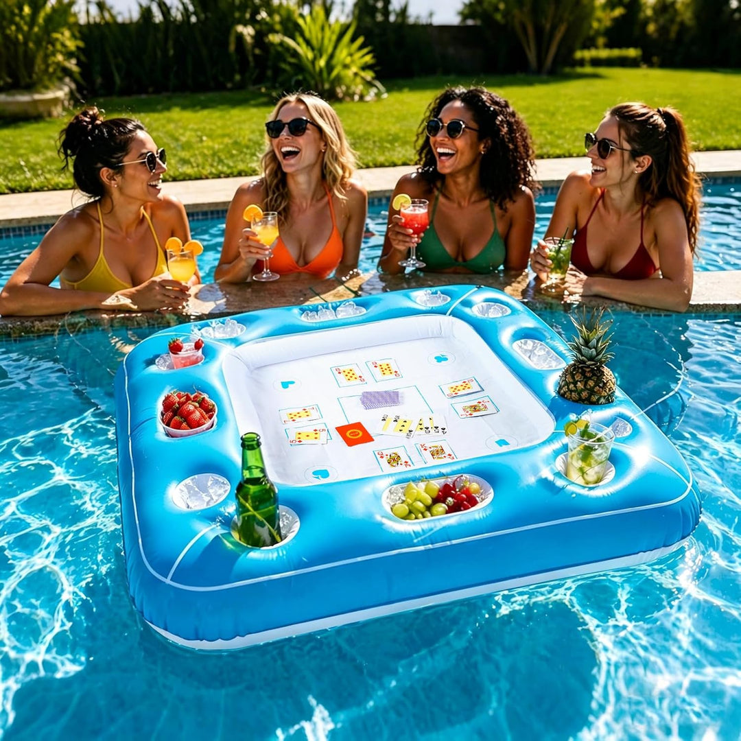 grosser schwimmender Tisch für Pool aufblasbarer schwimmender Pokertisch für Erwachsene Strand Somme