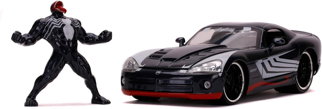 Jada Toys 253225015 Marvel, 2008 Dodge Viper, SRT10, Spielzeugauto, Türen, Kofferraum, Motorhaube zu