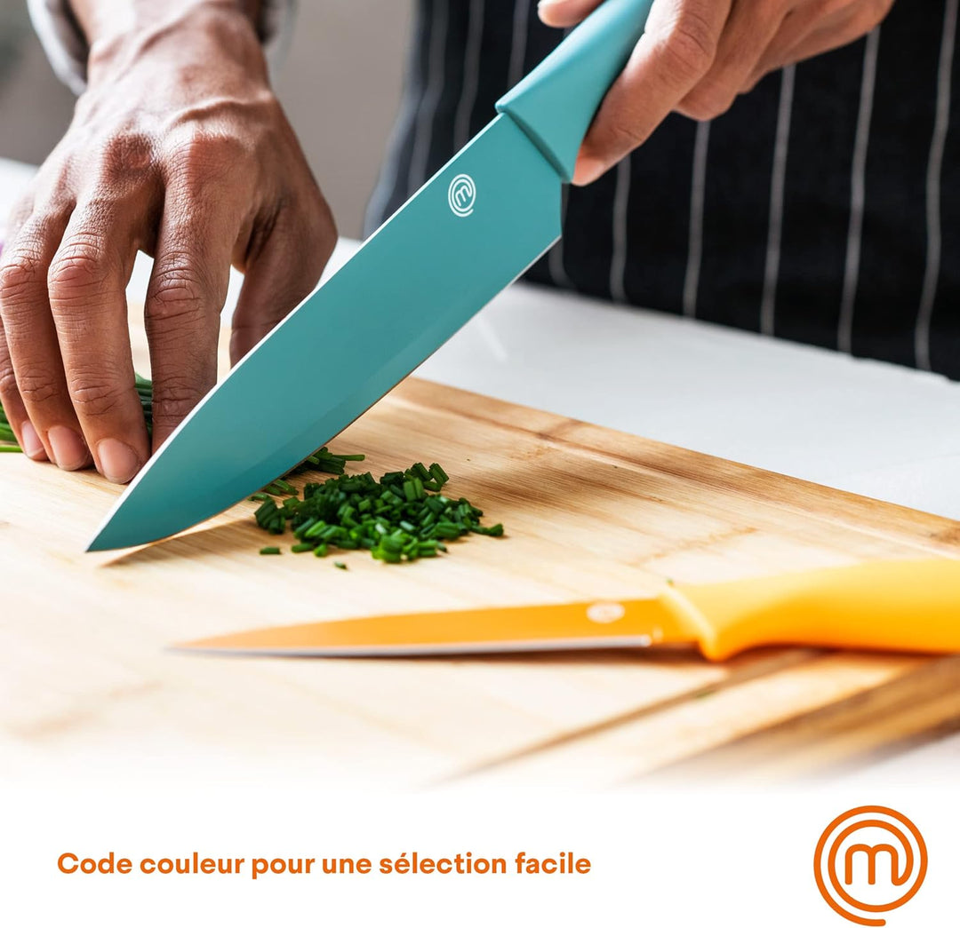 MasterChef Messer Set, Küchen Messerset ink. Kochmesser, Gemüsemesser, Schälmesser, Schneidemesser &