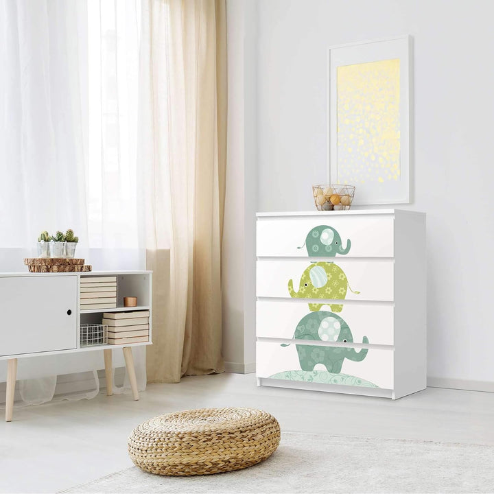 Möbelfolie für Kinder und Baby-Zimmer - Deko passend für IKEA Malm Kommode I Wickelkommode Möbelaufk