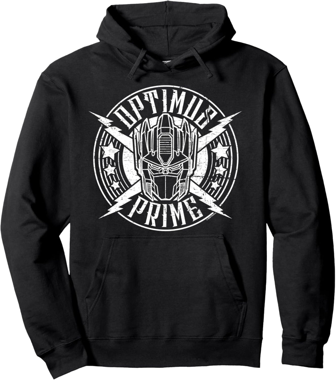 Transformers Optimus Prime Vintage Rock Lightning Logo Pullover Hoodie