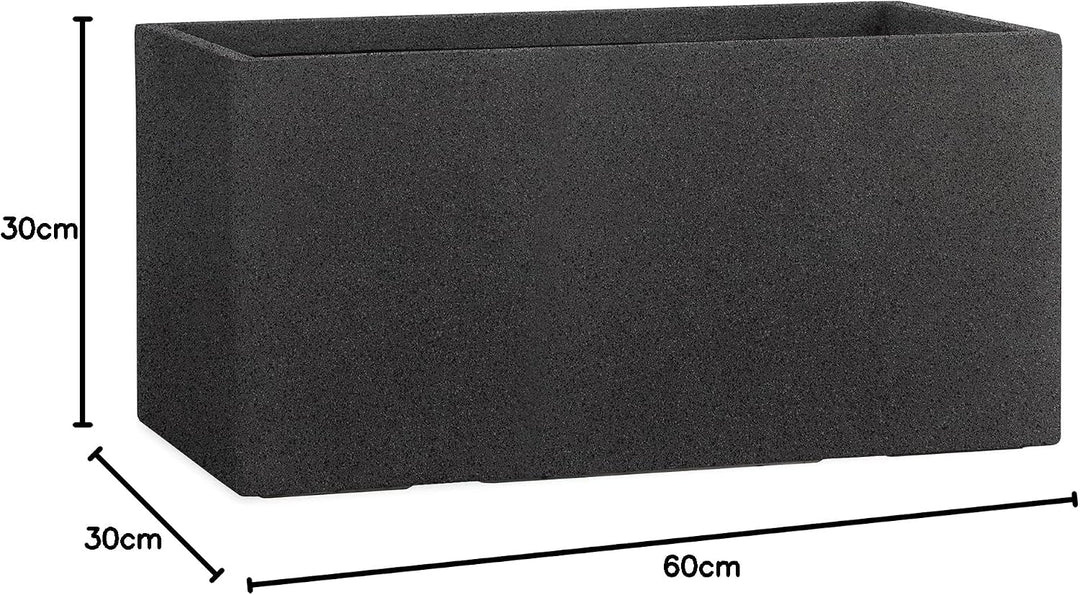 Pflanzwerk® Pflanzkübel TUB Granit Anthrazit 30x60x30cm *Frostbeständiger Blumenkübel* *UV-Schutz* *