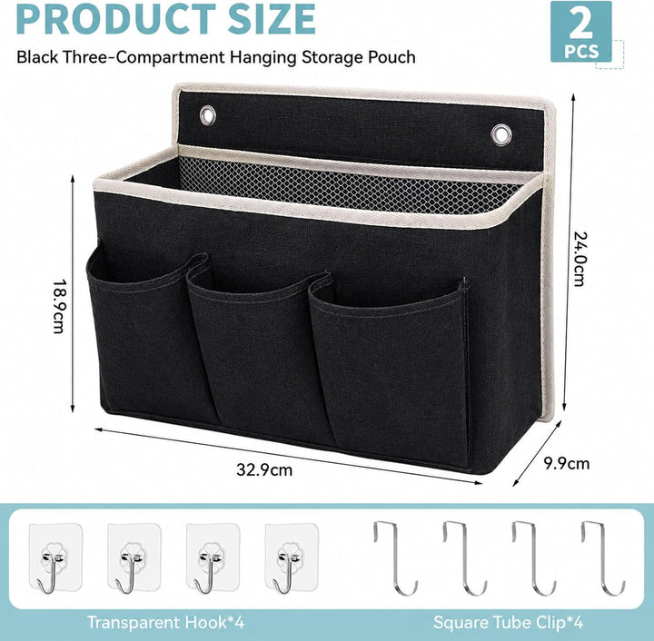 2 Stück Wand Organizer, Tasche Hängekörbe Mit Grosser Mesh Abteilung Und 3 Taschen Tür Organizer, Pl