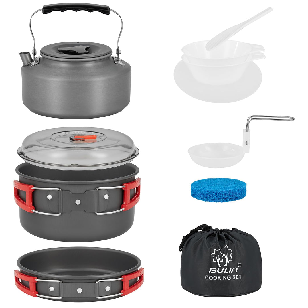 Bulin Camping Kochgeschirr Outdoor Ausrüstung Camping Topf 1-4 Personen Wandern Rucksackreisen Gear