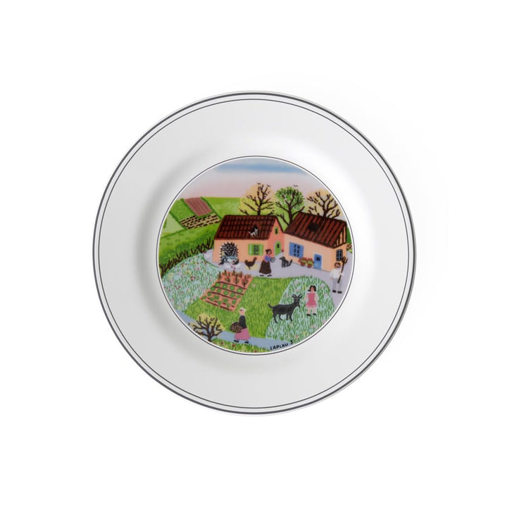 Villeroy und Boch Design Naif Brotteller Bauernhof, Premium Porzellan Brotteller 17 cm Kamin, Brotte