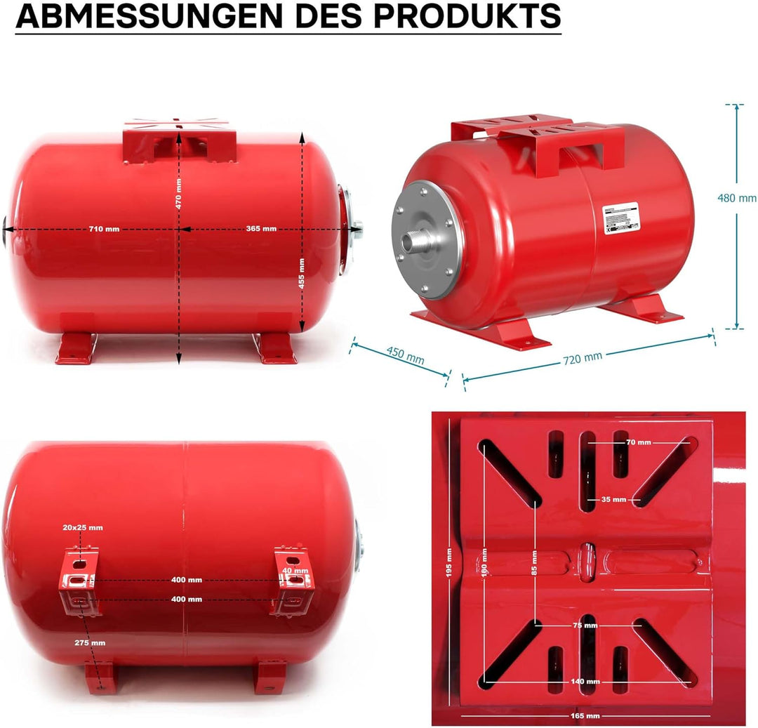Ausdehnungsgefäss 100L für Hauswasserwerke und Druckerhöhungsanlagen mit EPDM Membran für Trinkwasse