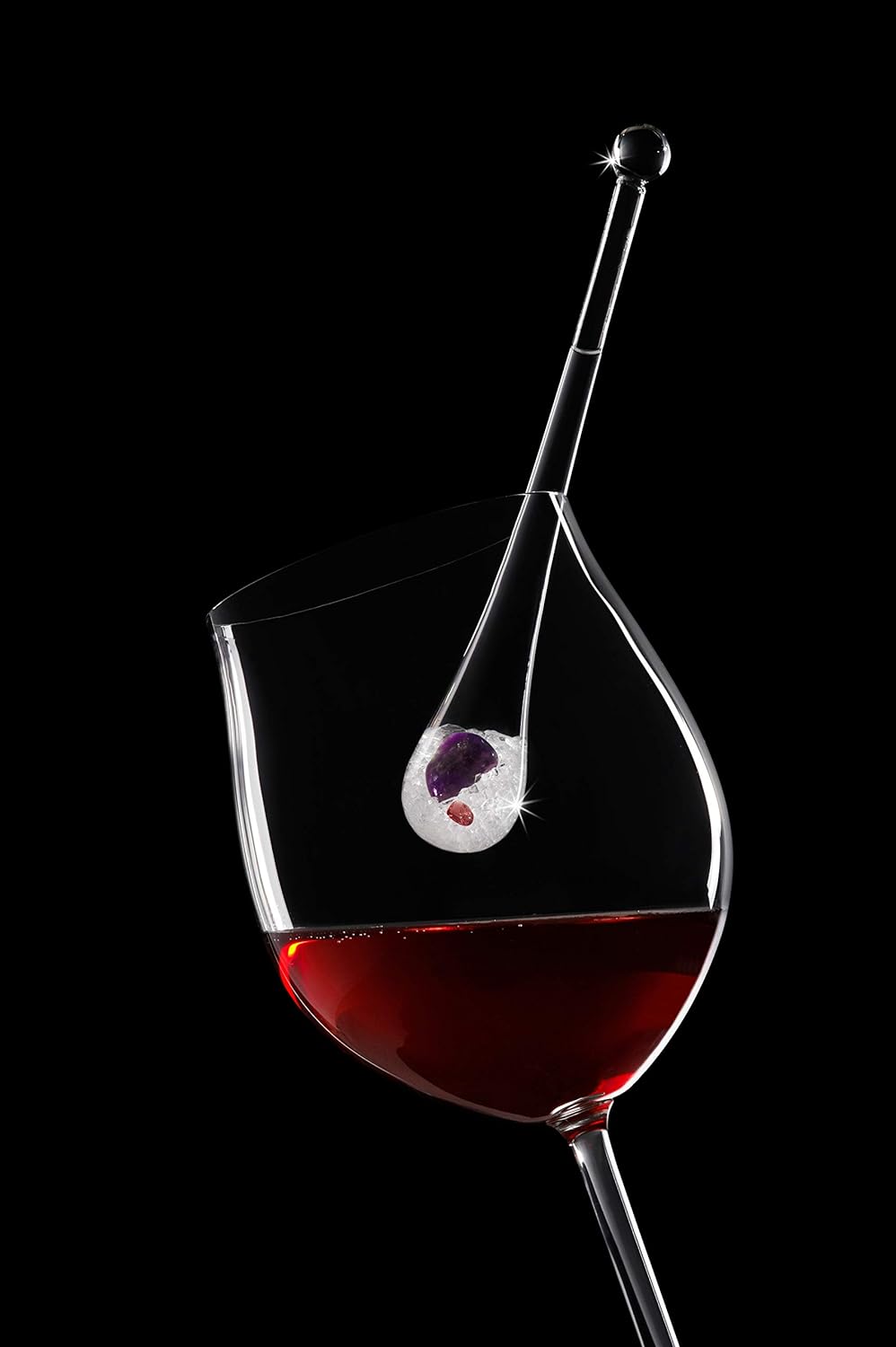 VitaJuwel Phiolino - Edelsteinstab-To-Go mit Amethyst, Granat undd Bergkristall (inkl. Lederetui), E