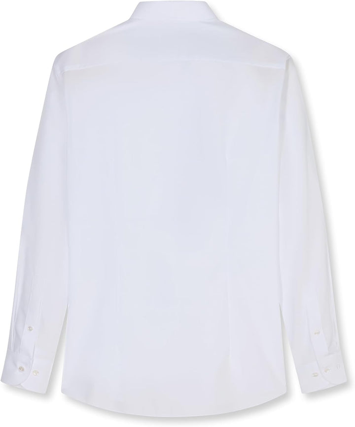 OLYMP Herren Businesshemd Langarm Luxor,Rotationsdruck,modern fit,Global Kent 37 Weiss, 37 Weiss