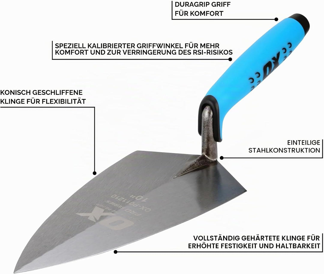 OX OX-P011210 Pro Brick Trowel Philadelphia Pattern-10 / 250mm Kelle, blau 10" / 250mm Philadelphia,