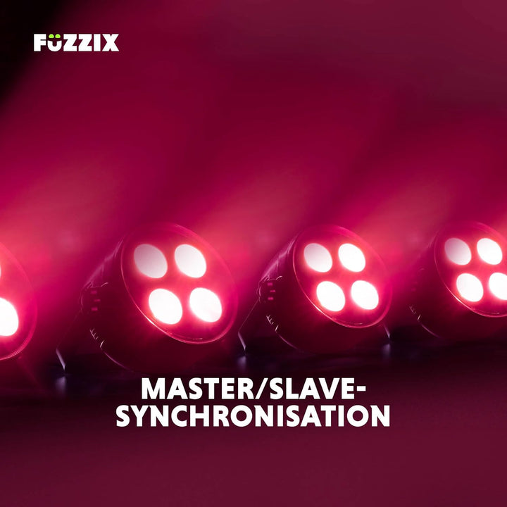 Fuzzix PLF20 - LED Par Strahler, 2er Set - 4x 12 Watt LEDs - Discolicht Partylicht, RGB Strahler mit