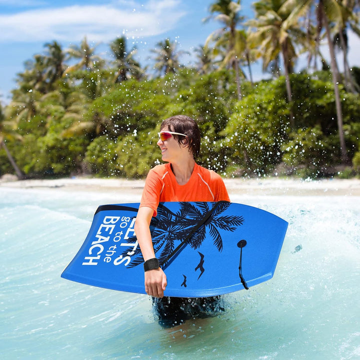RELAX4LIFE Schwimmbrett tragbar, Schwimmboard mit Halteleine, Rutschfestes Surfbrett für Kinder & Er
