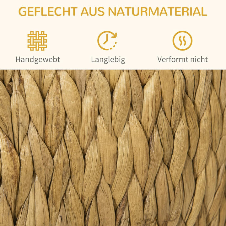 PawHut Rattan Katzenhöhle Katzenbett mit Kissen Katzenhaus Katzenzelt Haustierhaus Hellbraun+Grau 44