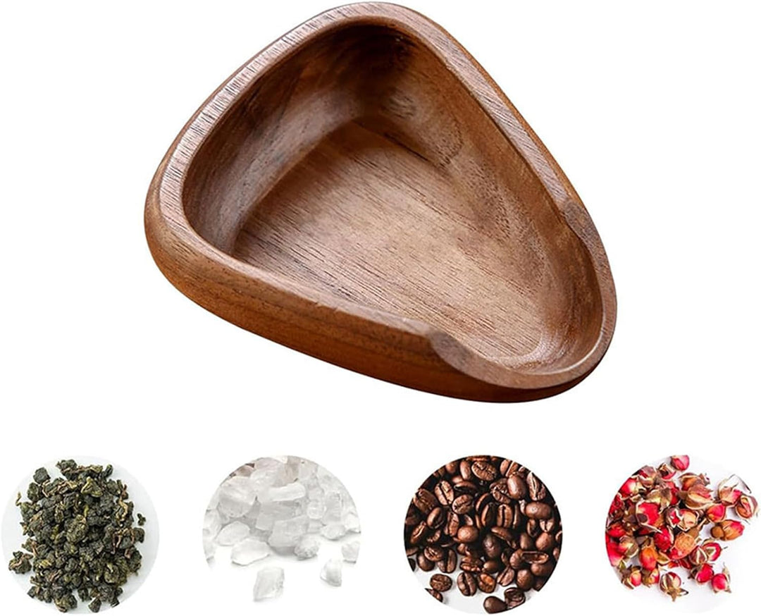 Coffee Bean Dosing Cup, Wooden Coffee Dosing Tray, Brewing Tool Set with Spoon and Spray Bottle for