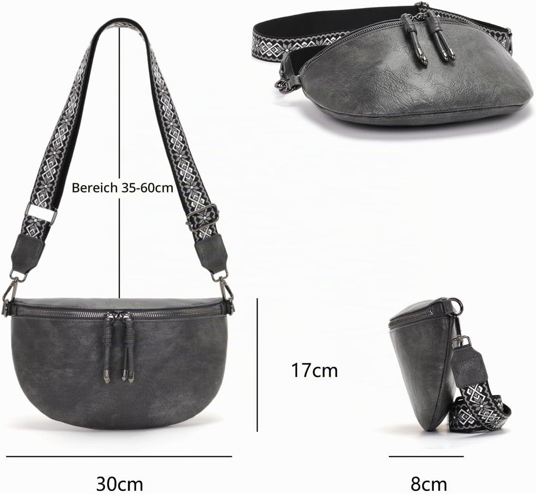 YISUOHOOM Bauchtasche Damen Umhängetasche klein Crossbody Bag Veganes Leder Brusttasche kleine tasch