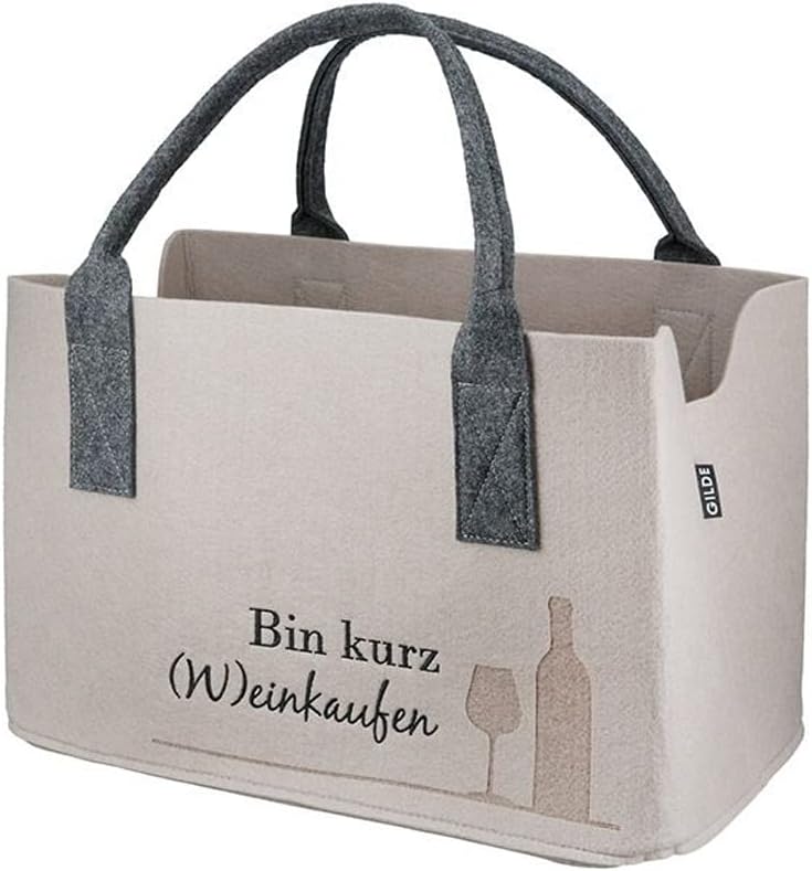 MF Filz Einkaufstasche " Bin kurz (W) einkaufen " Tragetasche, Handtasche, Geschenk, Einkaufstasche,