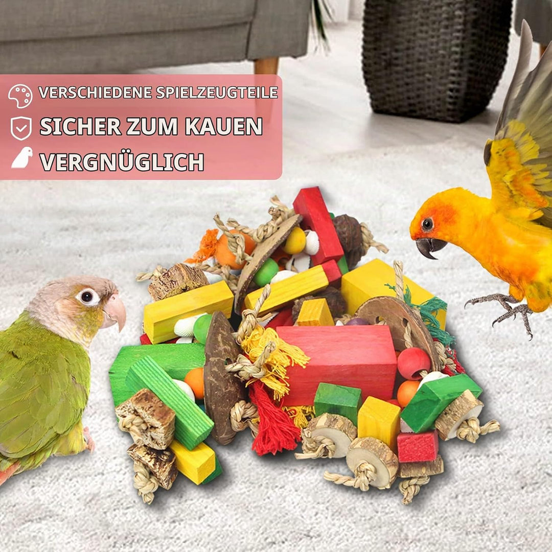 Papageienspielzeug Wellensittich Spielzeug und Zubehör, Kauspielzeug für Vogelkäfig Zubehör mit Natü