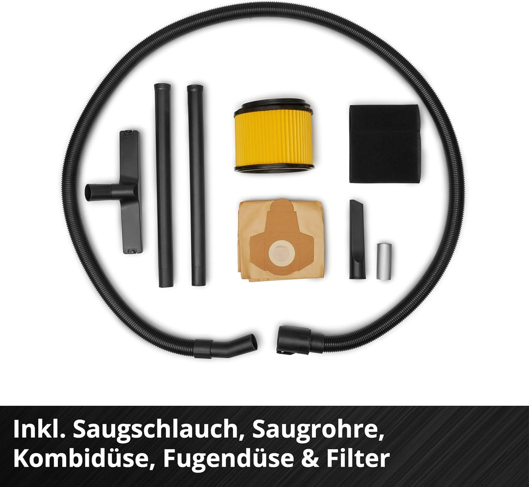 Einhell Nass-Trockensauger TC-VC 3055 SA (900 Watt, 190 mbar, Automatiksteckdose, 30 L Edelstahlbehä