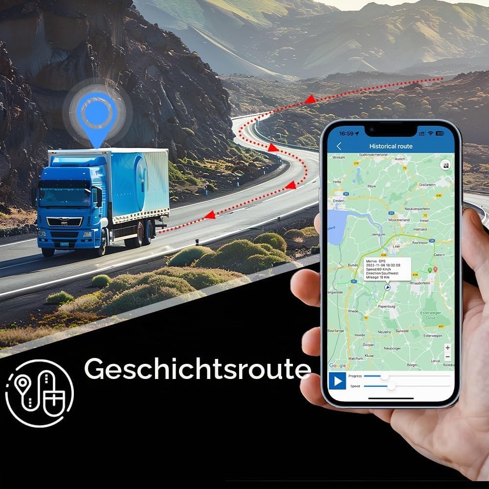 TKMARS TK905B 4G GPS Tracker Auto, 10000mah-Akku, Magnetisch, Mehrere Alarme Tracker mit Echtzeit Or