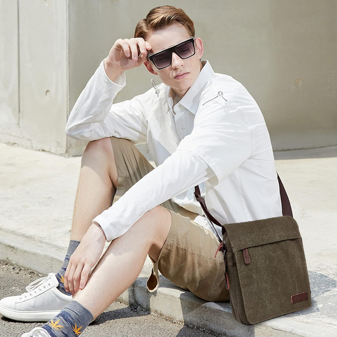 FANDARE New Umhängetasche Herren Studenten Reisen Postbote Crossbody Bag Grosse Kapazität Multi-Tasc