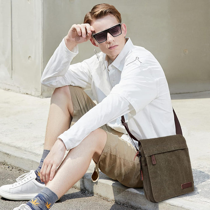 FANDARE New Umhängetasche Herren Studenten Reisen Postbote Crossbody Bag Grosse Kapazität Multi-Tasc