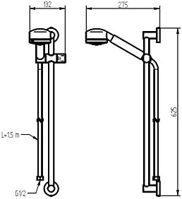 Haceka Kosmos Chrome 1123618, Duschwandstange inklusive Brause-Set