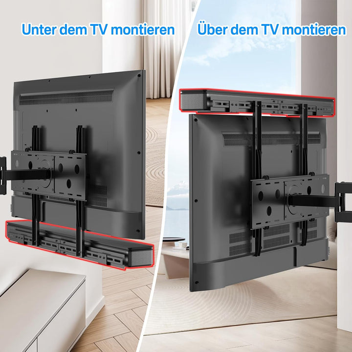 TV Soundbar Halterungen für Vizio/Samsung/Sony/LG Soundbar Halterung unter TVs (40“-80“ TV) | Höhenv