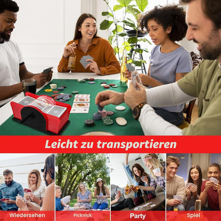 kartenmischmaschine manuell 1-2 decks, mischmaschine karten, kartenmischer mit Kurbel, karten mischg