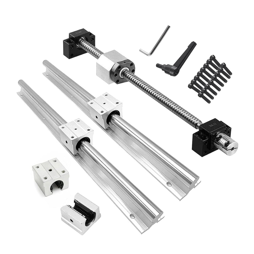 CNCMANS Kugelumlaufspindel SFU1204-1000mm BK10 BF10 Kit mit 2 Stück SBR12-1000mm Linearschiene mit 4