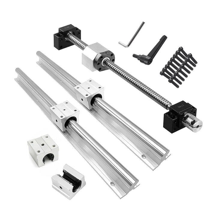 CNCMANS Kugelumlaufspindel SFU1204-1000mm BK10 BF10 Kit mit 2 Stück SBR12-1000mm Linearschiene mit 4