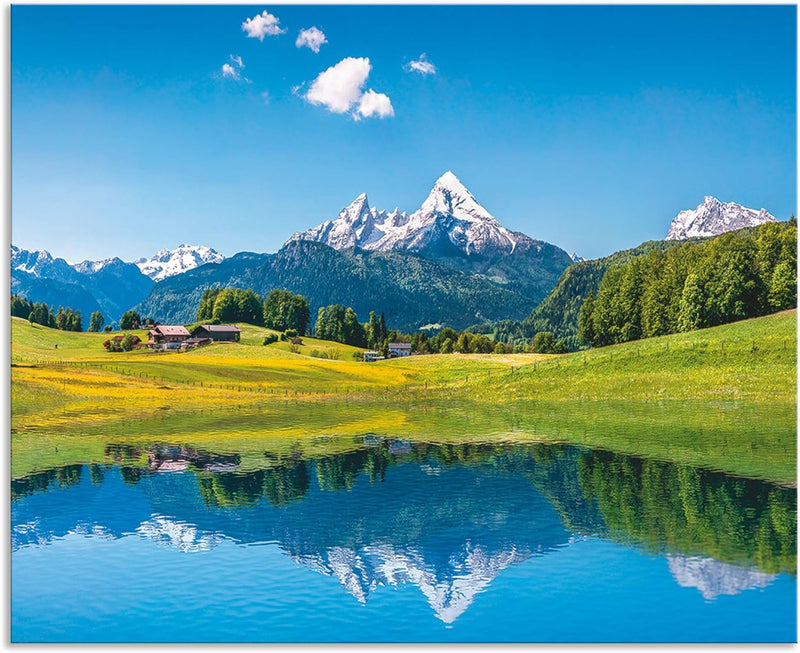 ARTland Spritzschutz Küche aus Alu für Herd Spüle 65x80 cm (BxH) Küchenrückwand mit Motiv Natur Land