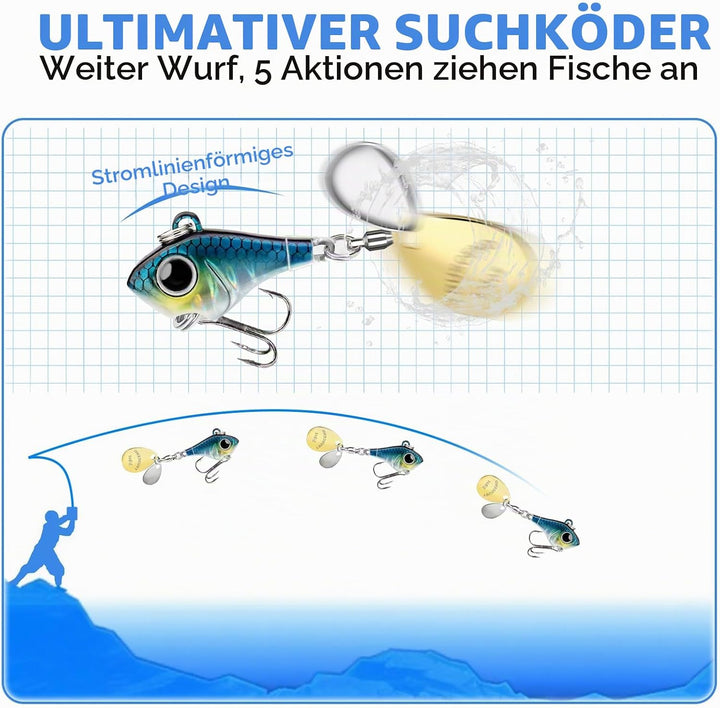 TRUSCEND Ultimativer Suchköder mit Vibrierender Schwimm, Blink und Jig Aktion, Leicht zu Fangende An