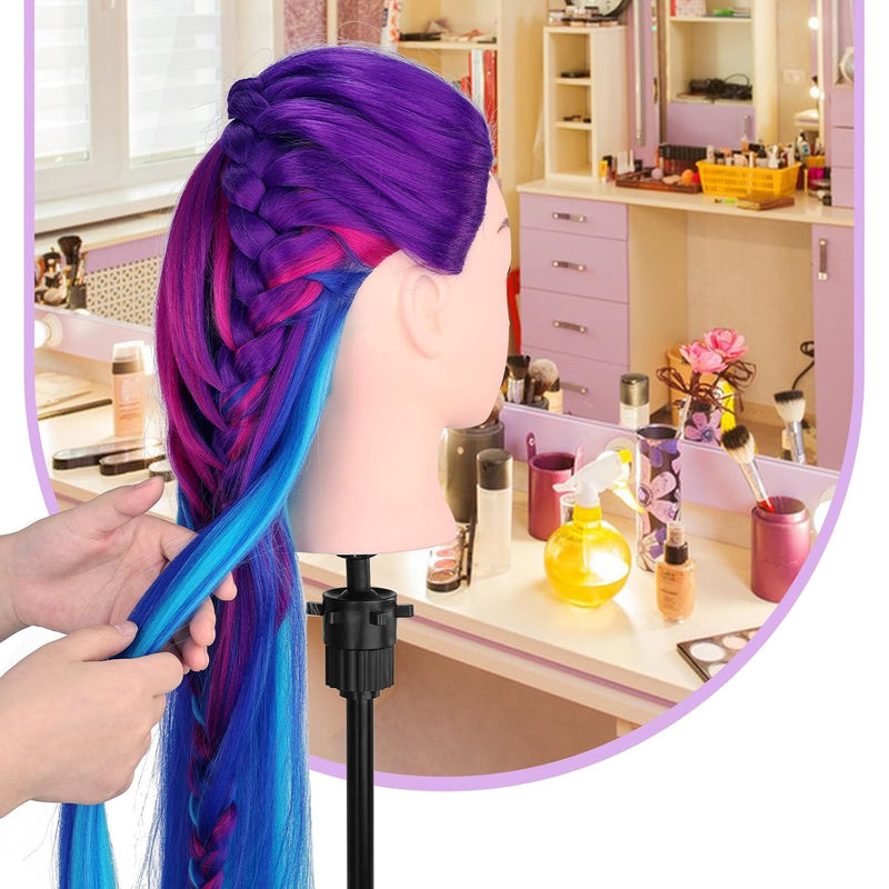 Yofuly 29 Zoll Trainingsköpfe für Friseure Übungskopf, 100% Kunstfaser Kosmetik-Mannequin-Puppenkopf