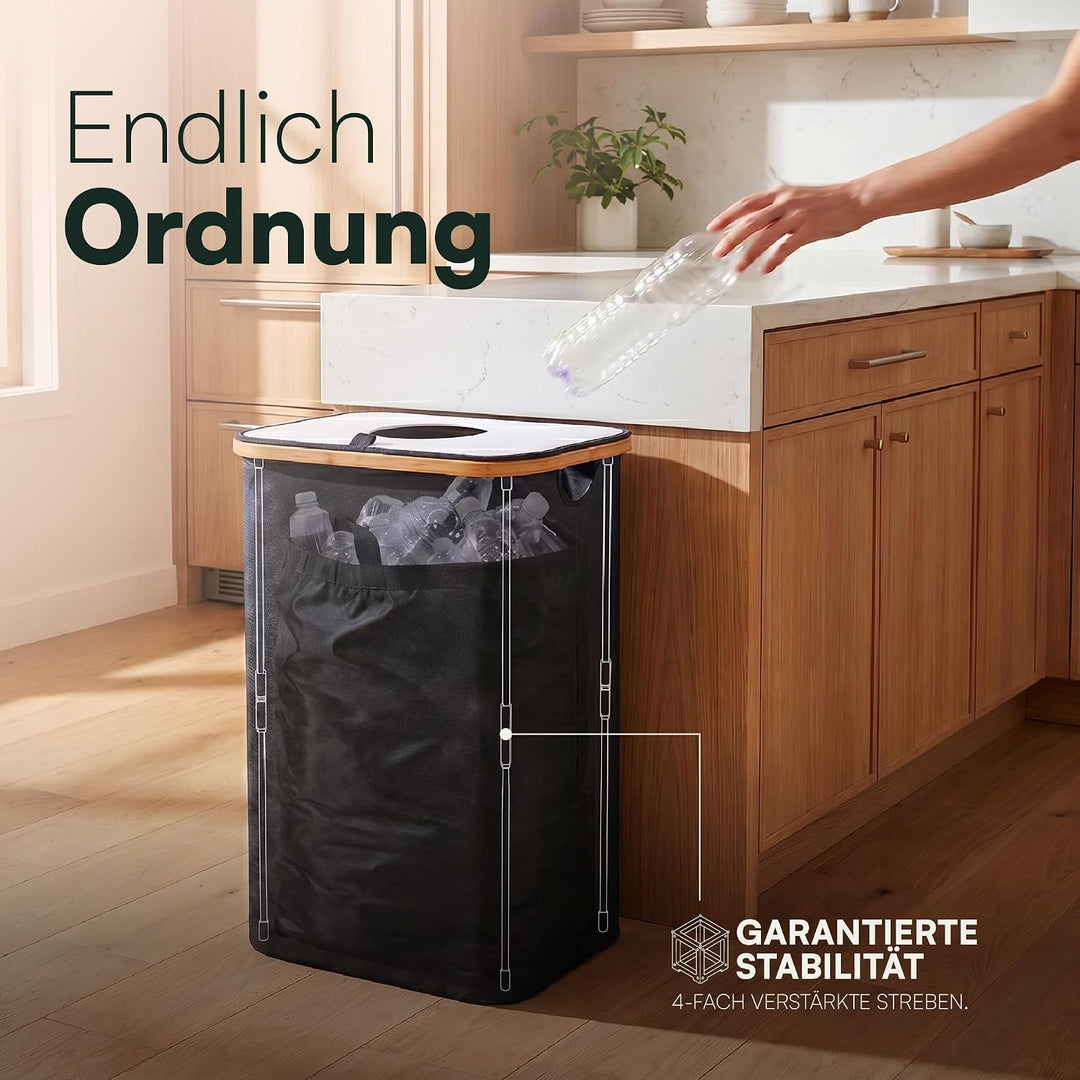Pfandflaschen Behälter - Pfandsammler - Pfandflaschen Sammelbehälter Schwarz, Schwarz