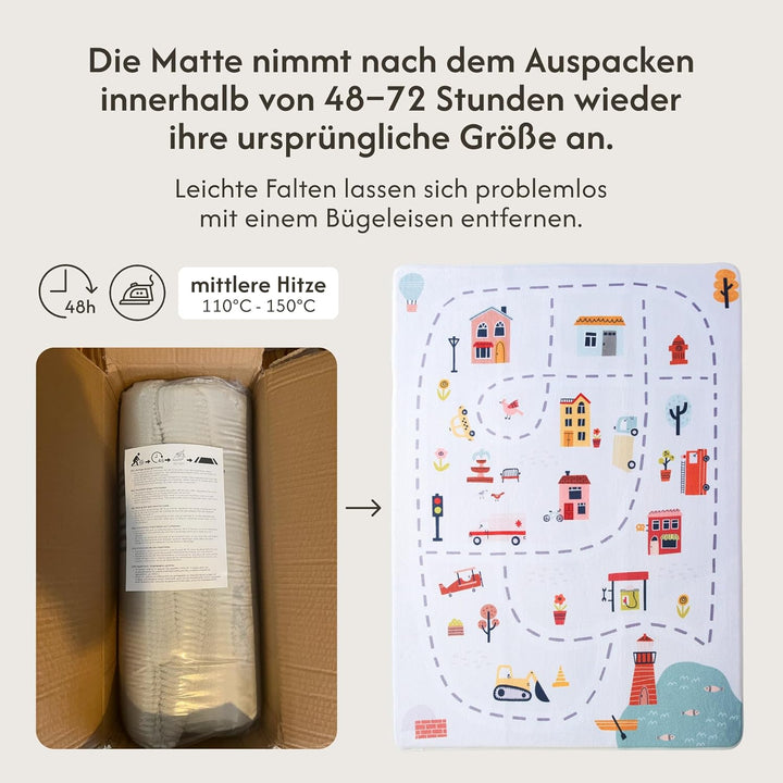 Hakuna Matte Wolkenweiche Spielmatte Baby 160x120x1,5cm – Kinderzimmer Teppich mit hochwertigem Memo