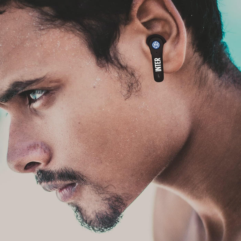 Inter Techmade, kabellose In-Ear-Kopfhörer, mit Ladebox, Schwarz/Hellblau