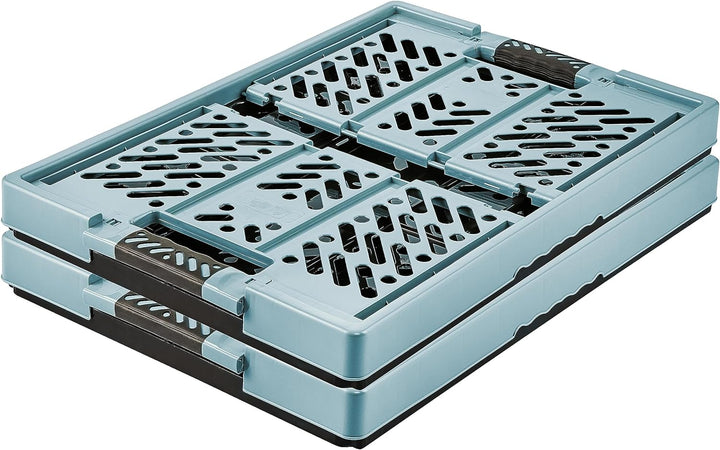 keeeper 2x Stabile Profi-Klappboxen mit Soft-Touch Griffen, 45 l, Ben, Nordic Blue (Blau) Nordic Blu