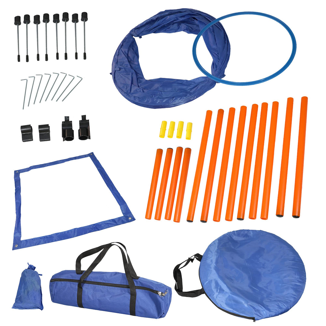 Lemodo Agility Set für kleine und mittlere Hunde | Hundetraining mit Agility Hürde, Hundetunnel und