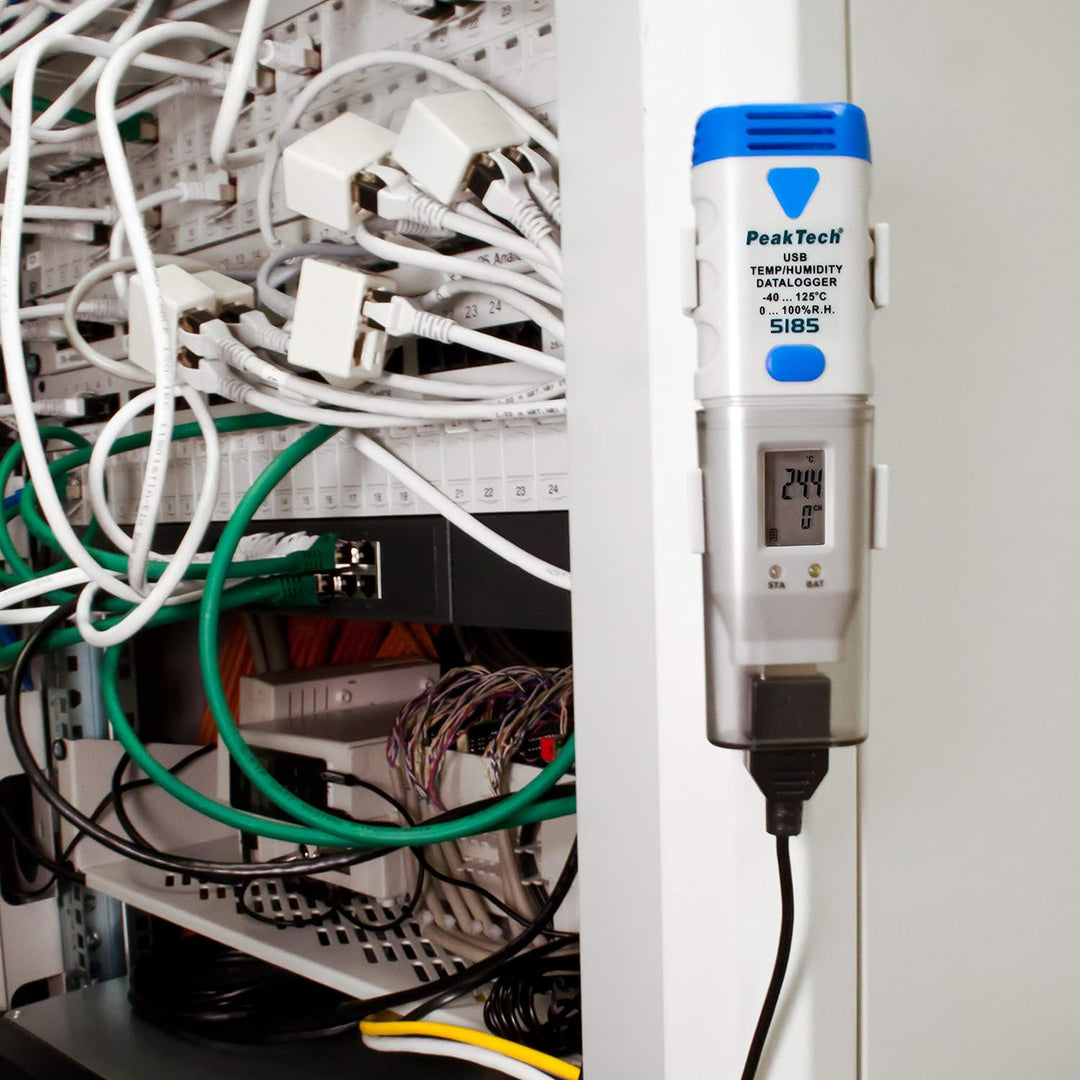 PeakTech 5185 – USB Data Logger/Rekorder mit 32.000 Messwerten für Luftfeuchtigkeit & Temperatur Mes