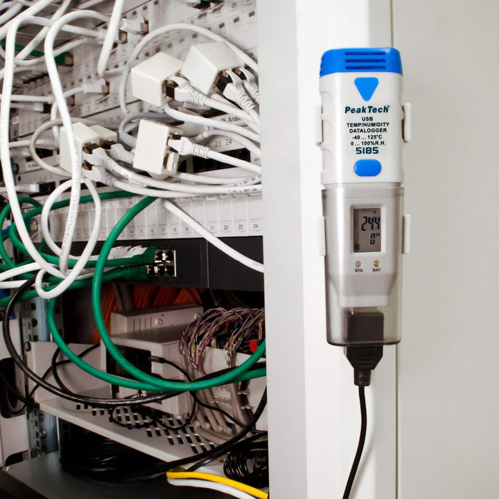 PeakTech 5185 – USB Data Logger/Rekorder mit 32.000 Messwerten für Luftfeuchtigkeit & Temperatur Mes