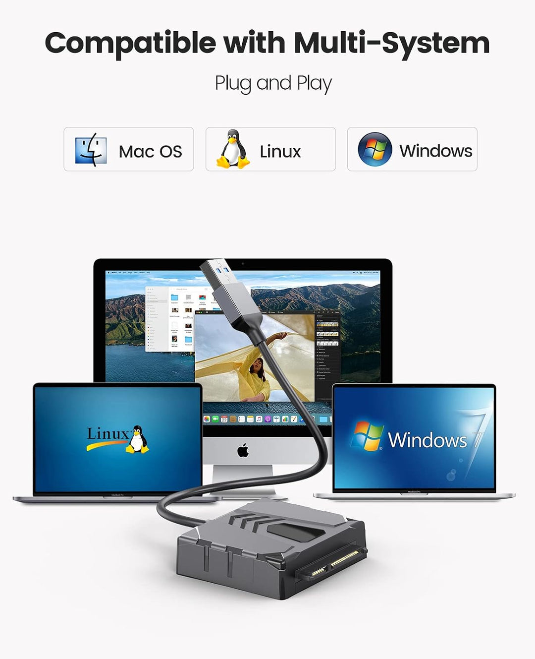 ORICO SATA Kabel Adapter,USB 3.0 zu SATA III Kabel für 3,5 Zoll HDD/SSD Festplatten,Unterstützt UASP