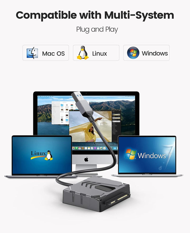 ORICO SATA Kabel Adapter,USB 3.0 zu SATA III Kabel für 3,5 Zoll HDD/SSD Festplatten,Unterstützt UASP