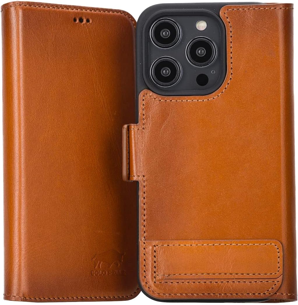 Solo Pelle aufklappbare Lederhülle kompatibel für iPhone 14 Pro Max in 6.7 Zoll inkl. 1 Kartenfach f