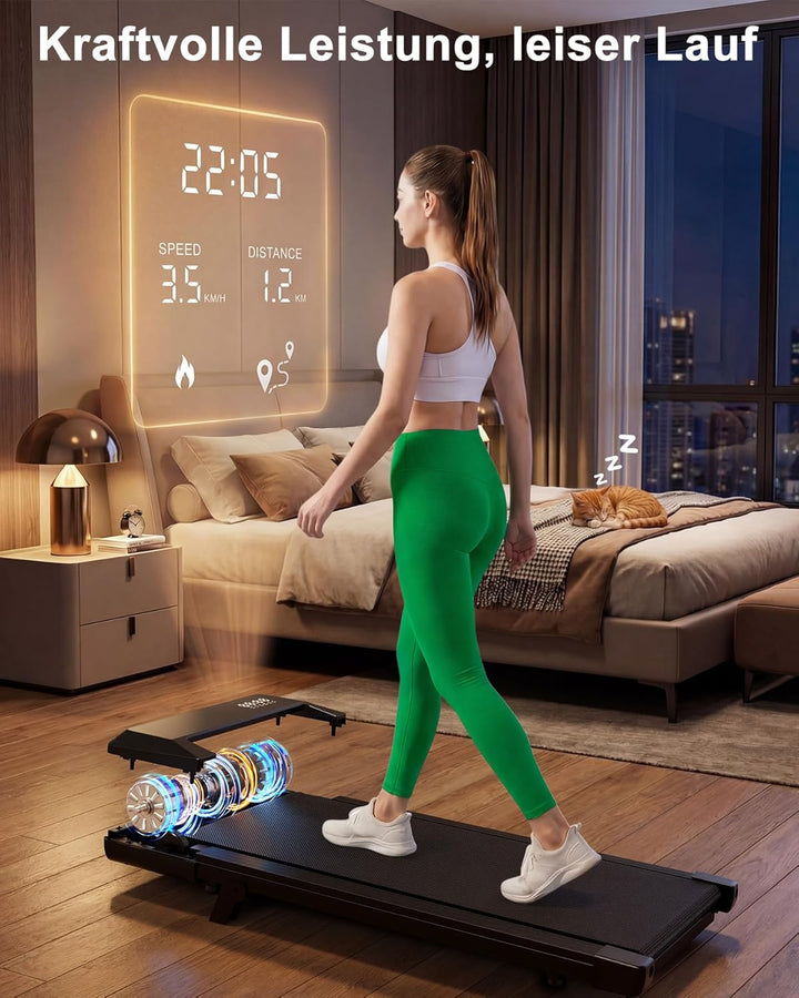 Raceable Walking Pad mit Steigung, Lacuffy Laufband für Zuhause mit APP-Steuerung, unter dem Schreib